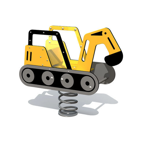 电镀钢弹簧摇摇乐 - EXCAVATOR  - Tiptiptap - HDPE / 运输工具 / 单人