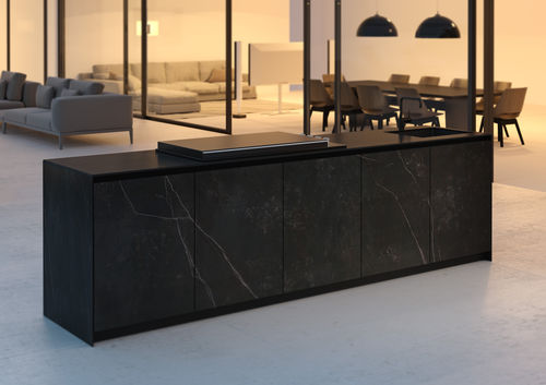 户外现代厨房岛台 - N1 SYSTEM - DEKTON KELYA - Novara Outdoor Kitchens - 大型 / 黑色