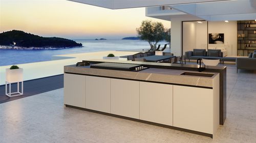 户外现代厨房岛台 - N2 LACQUERED System - Novara Outdoor Kitchens - 大型 / 白色 / 灰色