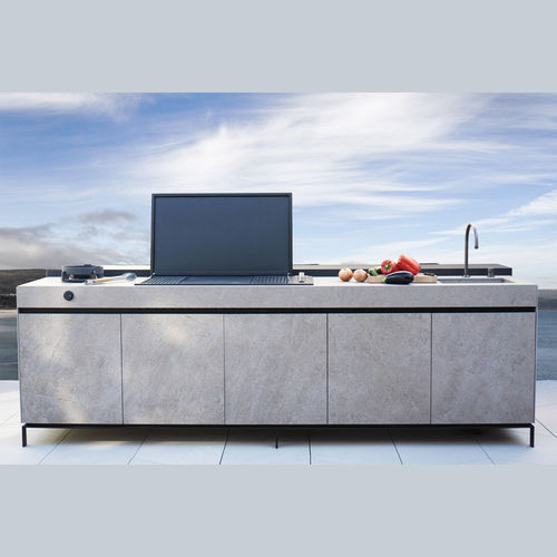 石材现代厨房岛台 - AIR System - Novara Outdoor Kitchens - 金属 / 陶土 / 中型