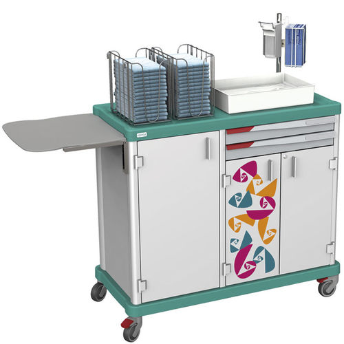 布草推车 - 2 SECTIONS – 3 DOORS, 2 FH-DRAWERS - Francehopital - 用于医疗机构 / 用于医院 / 用于水疗中心