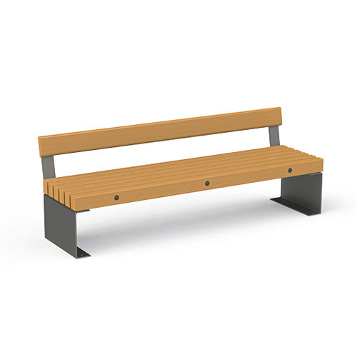 现代风格公共长椅 - LAGON  - Activia Mobilier Urbain - 木质 / 电镀钢 / 带椅背