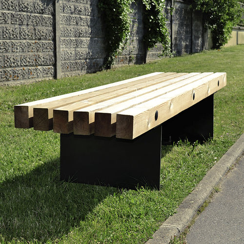 现代风格公共长椅 - LAGON  - Activia Mobilier Urbain - 木质 / 电镀钢 / 商用