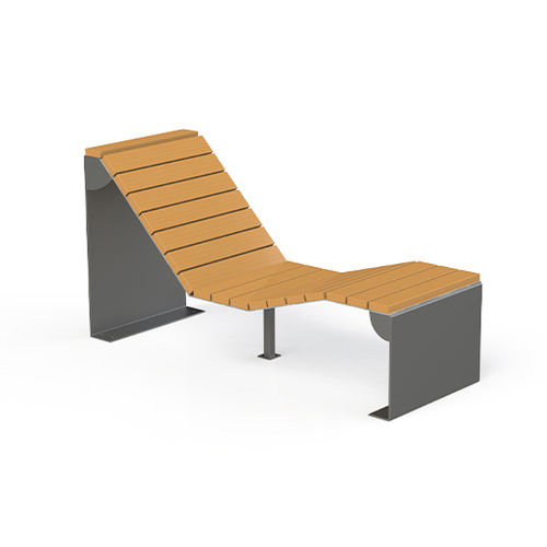 现代风格日光浴躺椅 - LAGON  - Activia Mobilier Urbain - 电镀钢 / 木质 / 公共空间