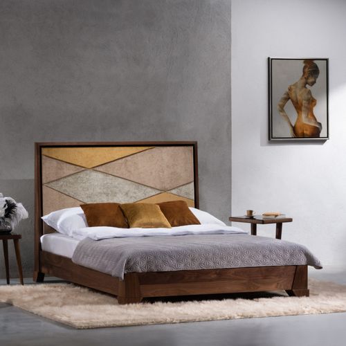双人床 - DÉCOR - Ziemann Home Design - 现代风格 / 带软包床头板 / 边桌组合