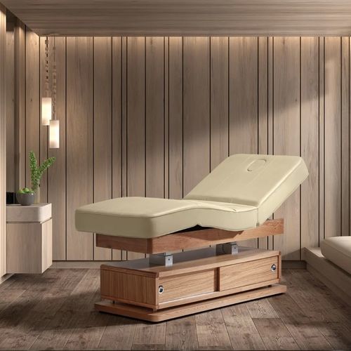 电动按摩床 - Mudit - Esthetica Spa and Salon Resources Private Limited - 木制 / 聚氯乙烯面料 / 泡沫