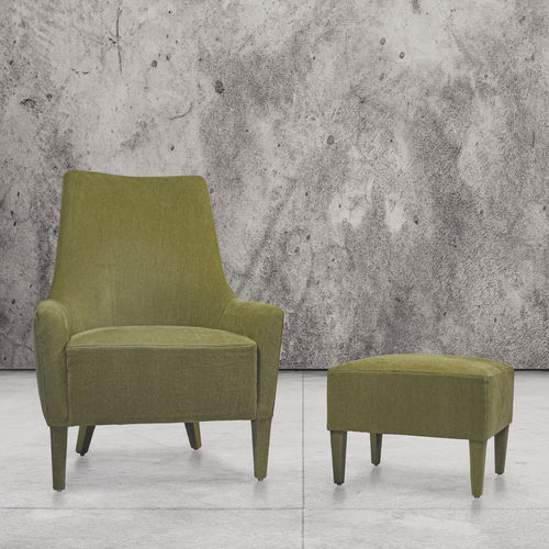 传统风格扶手椅 - LOUISE ONE SEAT AND FOOTREST - Defleure Home Collection - 皮质 / 布料 / 带脚凳
