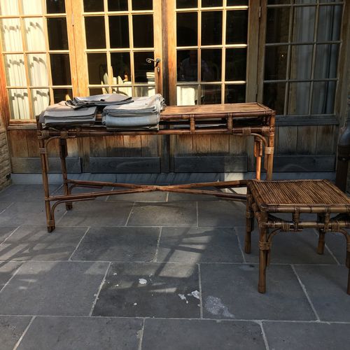 现代风格玄关桌 - RATTAN SIDE TABLE - Defleure Home Collection - 藤编 / 藤编桌脚 / 长方形
