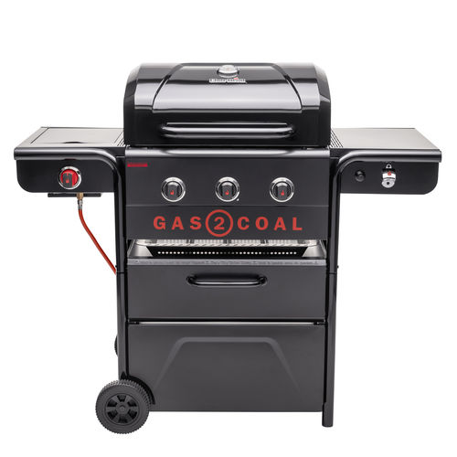 燃气烧烤架 - Gas2Coal Special Edition 3 - CHARBROIL - 炭 / 带滑轮 / 钢