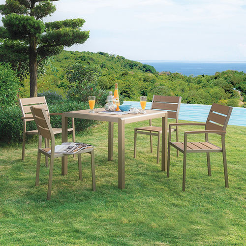 现代风格桌 - H-HM2203 - Howvin outdoor furtniture - 铝制 / WPC / 铝座桌脚