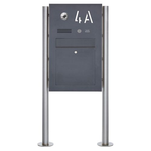 落地式信箱 - DESIGNER : 325B-VAR-HL-B - Briefkasten Manufaktur Lippe GmbH - 独立型 / 内置对讲机 / 可定制