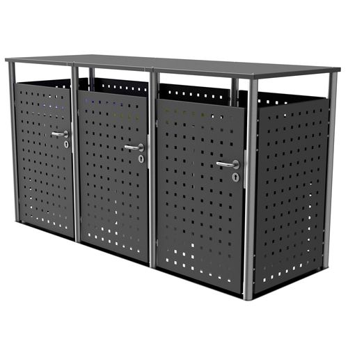 家用垃圾桶柜 - 750V1-3-VAR-SR - Briefkasten Manufaktur Lippe GmbH - 专业 / 不锈钢 / 光面不锈钢