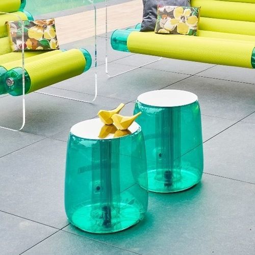 现代风格边桌 - HELLY - MOJOW DESIGN - 聚氨酯 / 铝座桌脚 / 不锈钢桌脚