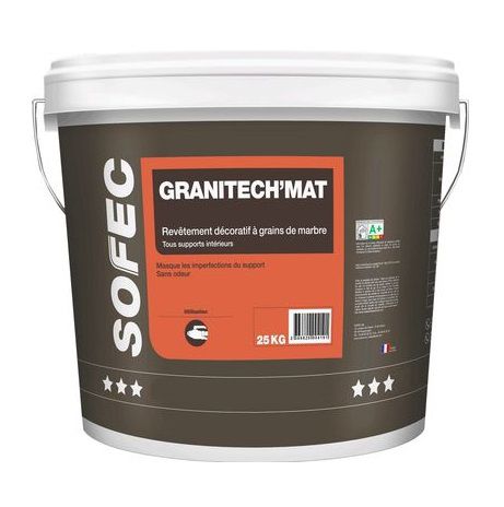 装饰涂料 - GRANITECH'MAT - Sofec - 用于堵塞 / 室内 / 墙面