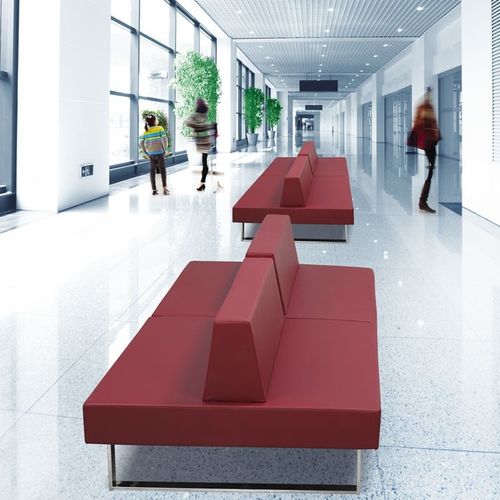现代风格软包长凳 - SILVIA - Flekssit Office Furniture - 皮质 / 商用 / 带椅背
