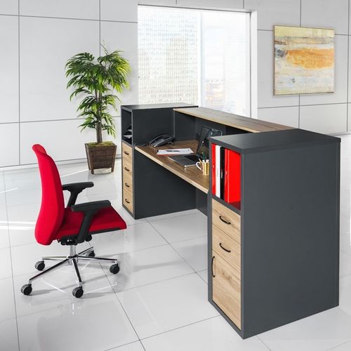 圆弧形前台接待桌 - SPA 90 9100 - Flekssit Office Furniture - 三聚氰胺