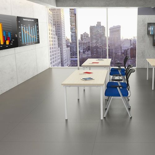 现代风格课桌 - PRATICA - Flekssit Office Furniture - 三聚氰胺 / 金属桌脚 / 长方形