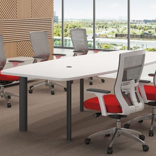 现代风格会议室桌 - KÜBIK - Flekssit Office Furniture - 木质 / 金属桌脚 / 长方形