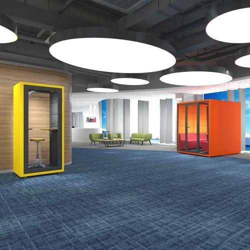 内置照明办公桌POD - FDW 10 0960 - Flekssit Office Furniture - 声学 / 1人 / 内置插座