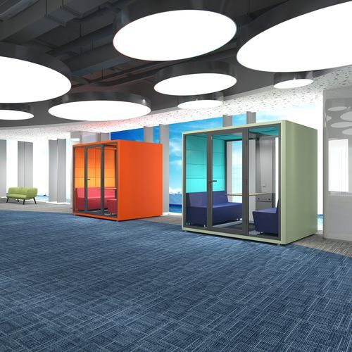 内置照明办公桌POD - FDW 20 2160 - Flekssit Office Furniture - 声学 / 玻璃门 / 内置插座