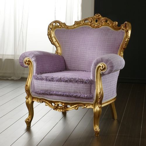 巴洛克风格扶手椅 - DI MARCO INTERIOR SOFA - 布料 / 实木 / 金箔木板
