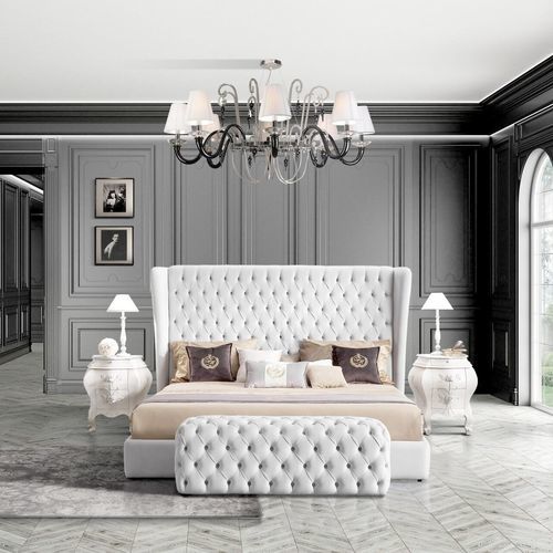 双人床 - Hermes  - DI MARCO INTERIOR SOFA - 传统风格 / 布艺 / 带凹坑纽扣床头板