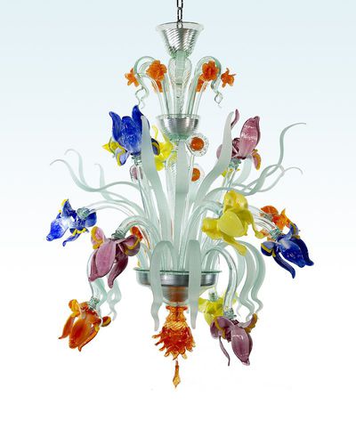 传统风格枝形吊灯 - IRIS MULTICOLOR - BOTTEGA VENEZIANA - 吹制玻璃 / 穆拉诺玻璃 / 12灯泡