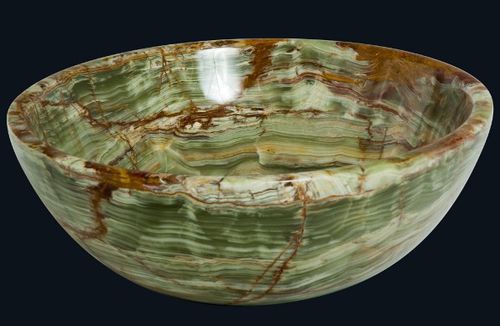 台面式台盆 - GREEN ONYX - INDIA STONE EXPORT - 复合材料 / 单 / 圆形