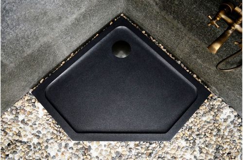 转角淋浴房底盆 - Black Granite - INDIA STONE EXPORT - 直装式 / 陶瓷