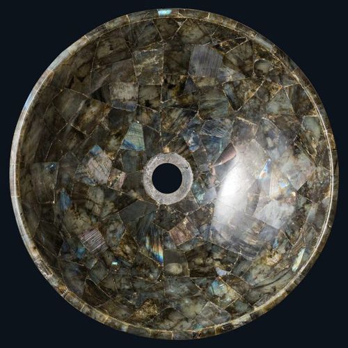台面式台盆 - LABRADORITE VESSEL - INDIA STONE EXPORT - 复合材料 / 单 / 圆形