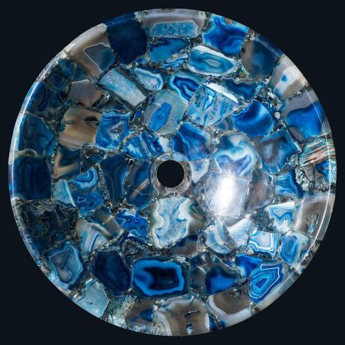 台面式台盆 - BLUE AGATE - INDIA STONE EXPORT - 单 / 圆形 / 商用