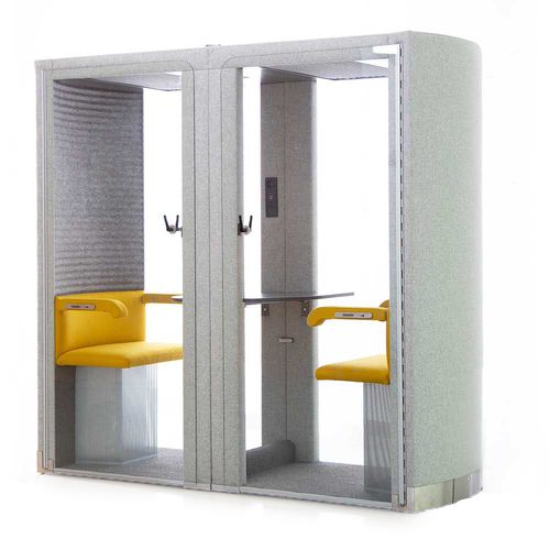 声学办公桌POD - SSHHH 2 & 4 - EVAVAARA DESIGN - 带LED照明设备 / USB / 布料