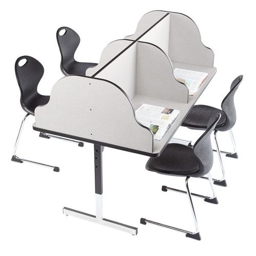 现代风格桌 - QUAD STUDY CARREL - Academia furnitures industries - 钢 / 高压层压 / 钢座桌脚