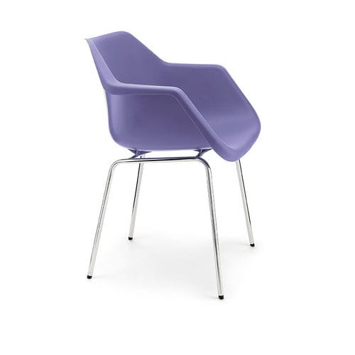 现代风格椅子 - ARMCHAIR - hille - 室内 / 聚丙烯 / 镀铬金属桌脚