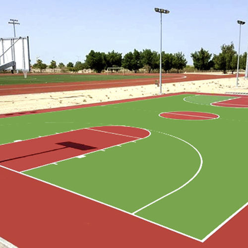 户外运动地板 - POLYFLEX PU-EX - KDF - Sports Flooring Production - 聚氨酯 / 多功能体育馆 / 用于运动场