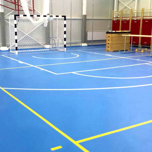 室内运动地板 - WET-POUR POLYFLEX PU-IN - KDF - Sports Flooring Production - 聚氨酯 / 多功能体育馆 / 用于运动场