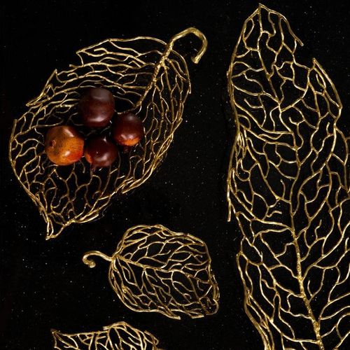 黄铜餐桌中央摆饰 - AUTUMN LEAF  - Michael Aram - 现代风格