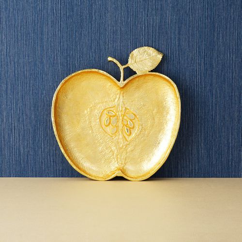 平盘盘子 - APPLE - Michael Aram - 漆包金属 / 图案 / 金色
