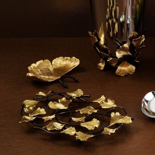 黄铜锅垫 - GOLDEN GINKGO  - Michael Aram - 圆形
