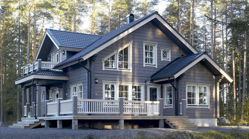 圆木房屋 - RIEKAMO 176 - Kuusamo Hirsitalot Oy - 模块化 / 现代风格 / 2层楼