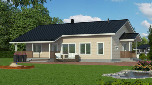 圆木房屋 - MYLLYLÄ 135 - Kuusamo Hirsitalot Oy - 模块化 / 现代风格 / 平房