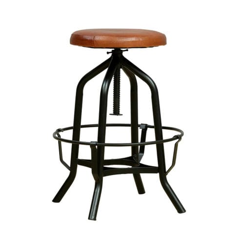 工业设计风格吧台凳 - MIRAY - Furniture BoutiQ - 皮质 / 铁桌脚 / 四脚