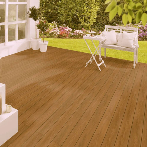 木塑复合材料露台地板条 - TEAK OUTDOOR - Décoplus Parquets - 仿木 / 凹凸 / 对夹式