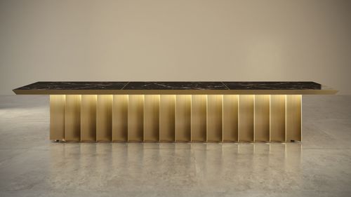 现代风格会议桌 - GIOVANNOZZI MARMI S.R.L. - 大理石 / 金属桌脚 / 长方形