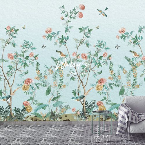 现代风格墙纸 - BLOOMING GARDEN  - Wally's - 图案 / 绿色 / 粉色