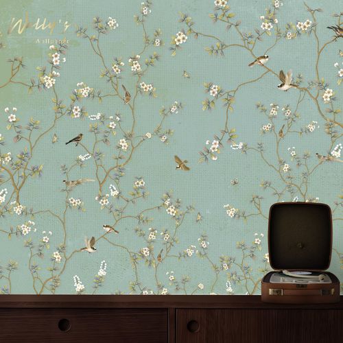 现代风格墙纸 - CHINOISERIE THEME  - Wally's - 印花 / 白色 / 绿色