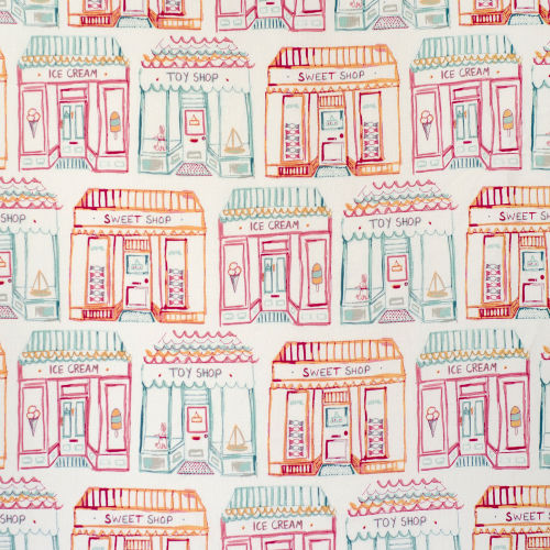 室内装饰面料 - KERMESSE SHOPS - Aldeco Interior Fabrics - 用于窗帘 / 都市图案 / 亚麻