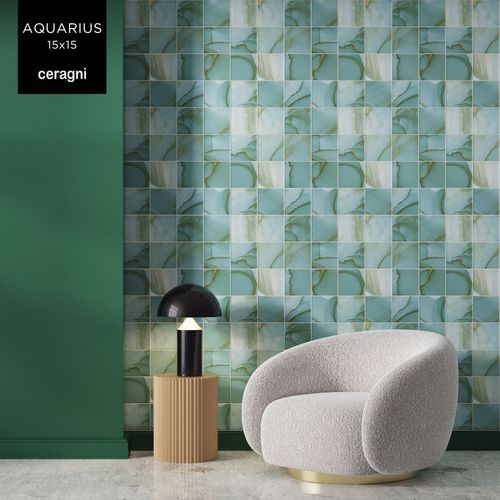 陶瓷砖 - AQUARIUS | 15x15 - CERAGNI | WALL CERAMIC TILES - 高亮光 / 室内 / 浴室