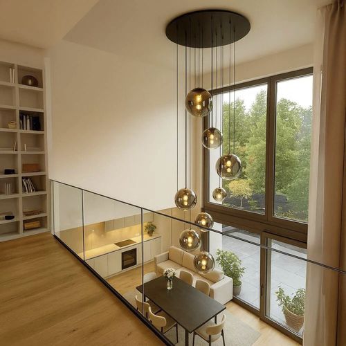 吊灯 - Orb XL Galerieleuchte 8-flammig mit Modular Baldachin: 156736 - s.luce - 玻璃 / 现代风格 / 有线