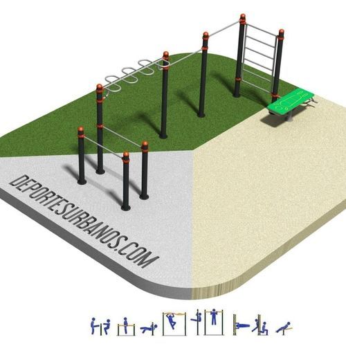 公共空间街头健身公园 - DUCG-2008 - DEPORTES URBANOS - 用于运动设施 / 大学 / 胸部推举